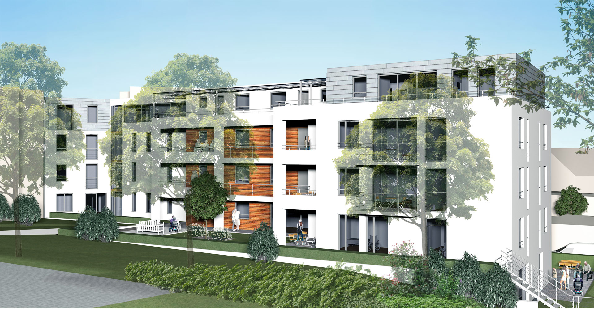 Plan Vorentwurf Erdgeschoß Solingen Kurzzeitpflege und Wohnen, Architektenbüro mga consult Rheinbreitbach, Konzeption und Planung